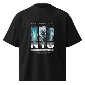 T-shirt organica oversize con collo alto unisex