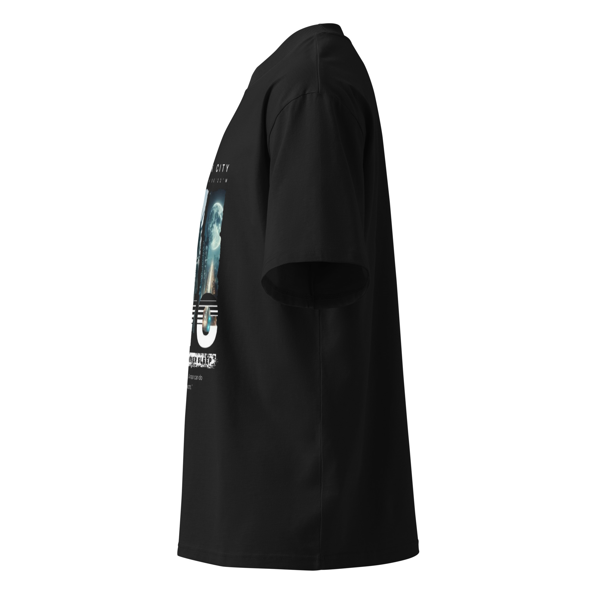 T-shirt organica oversize con collo alto unisex - immagine 3