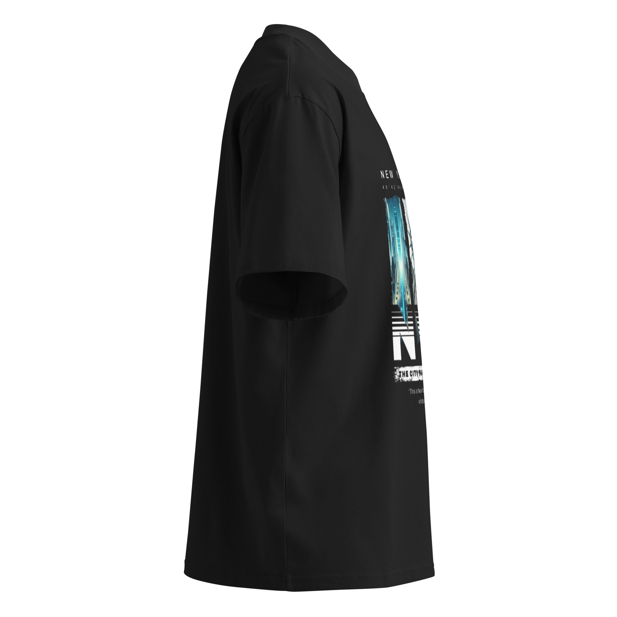 T-shirt organica oversize con collo alto unisex - immagine 4