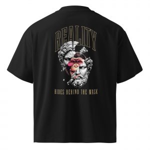 T-shirt organica oversize con collo alto unisex